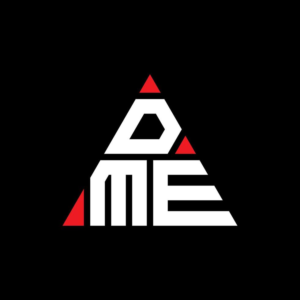 dme-Dreieck-Buchstaben-Logo-Design mit Dreiecksform. dme-Dreieck-Logo-Design-Monogramm. dme-Dreieck-Vektor-Logo-Vorlage mit roter Farbe. dme dreieckiges Logo einfaches, elegantes und luxuriöses Logo. vektor