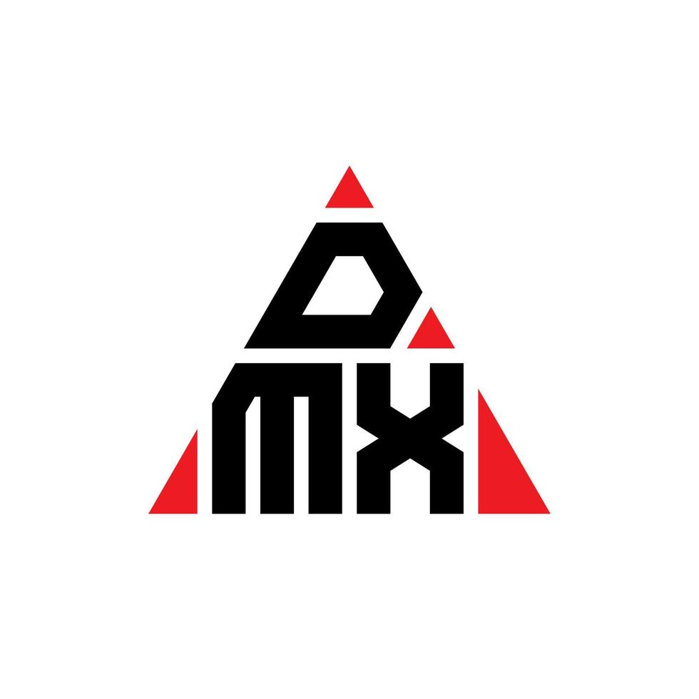 DMX-Dreieck-Buchstaben-Logo-Design mit Dreiecksform. DMX-Dreieck-Logo-Design-Monogramm. DMX-Dreieck-Vektor-Logo-Vorlage mit roter Farbe. dmx dreieckiges Logo einfaches, elegantes und luxuriöses Logo. vektor