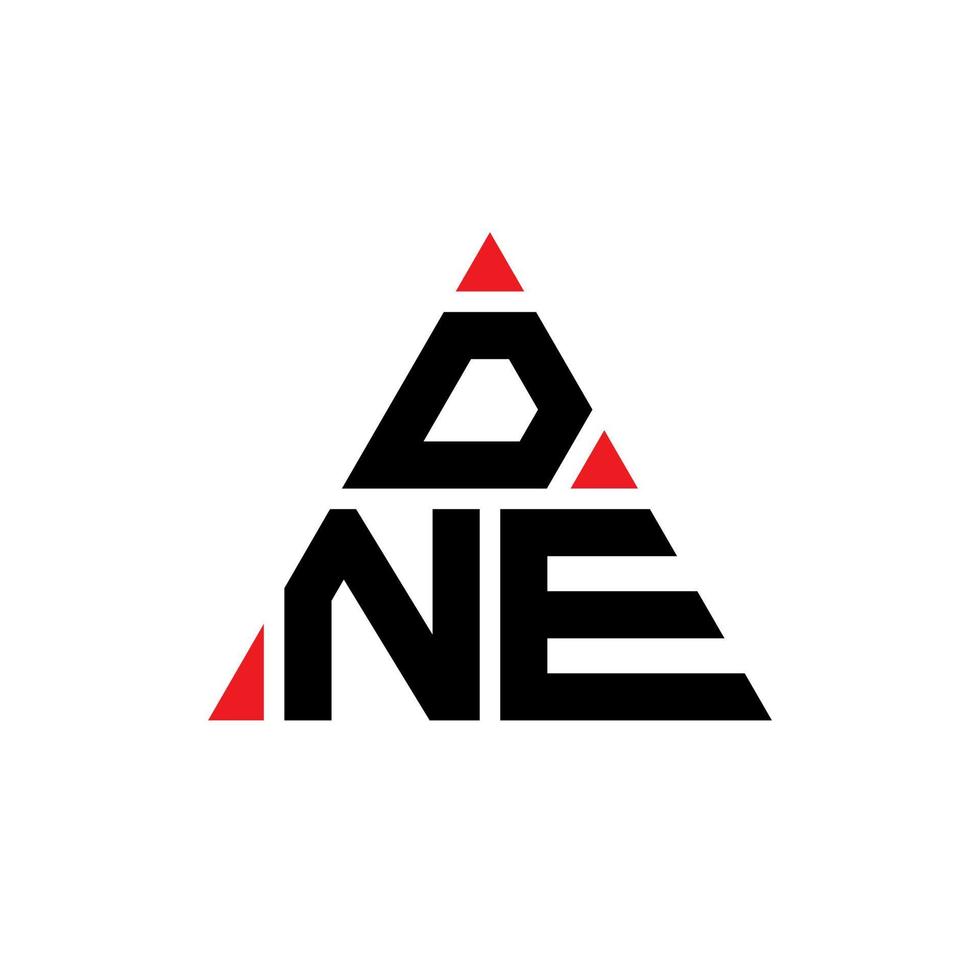 dne-Dreieck-Buchstaben-Logo-Design mit Dreiecksform. dne-Dreieck-Logo-Design-Monogramm. DNE-Dreieck-Vektor-Logo-Vorlage mit roter Farbe. dne dreieckiges Logo einfaches, elegantes und luxuriöses Logo. vektor