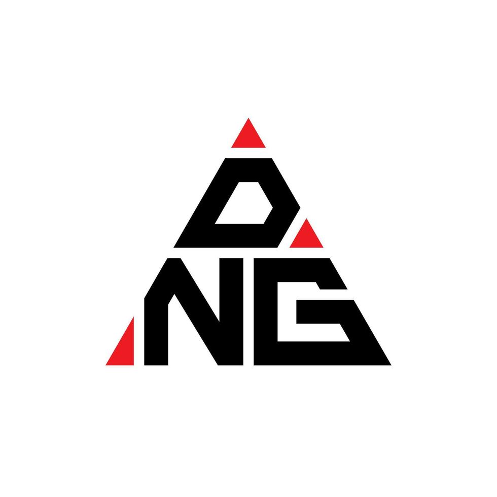 Dng-Dreieck-Buchstaben-Logo-Design mit Dreiecksform. Dng-Dreieck-Logo-Design-Monogramm. dng-Dreieck-Vektor-Logo-Vorlage mit roter Farbe. dng dreieckiges Logo einfaches, elegantes und luxuriöses Logo. vektor