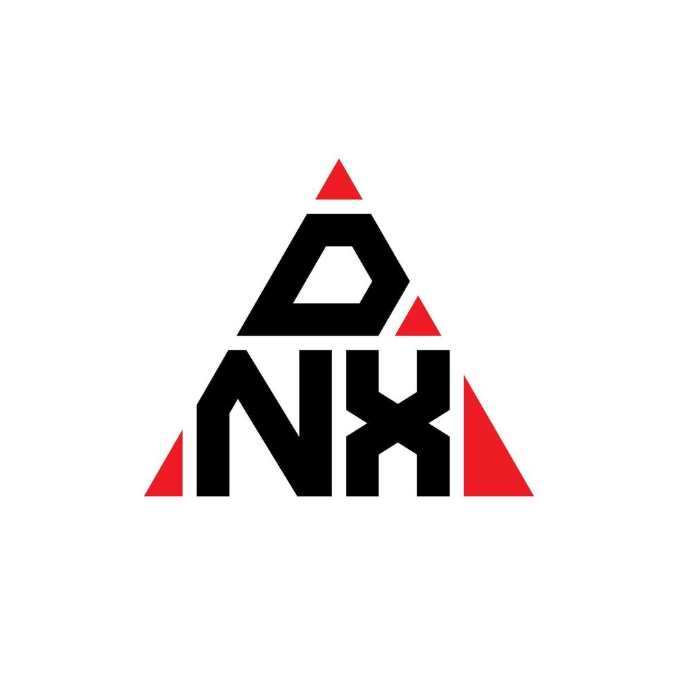 dnx triangel bokstavslogotypdesign med triangelform. dnx triangel logotyp design monogram. dnx triangel vektor logotyp mall med röd färg. dnx triangulär logotyp enkel, elegant och lyxig logotyp.