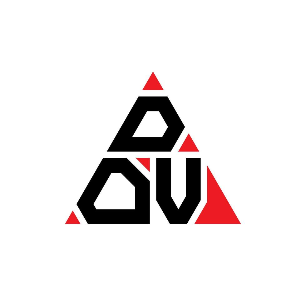 dov Dreiecksbuchstaben-Logo-Design mit Dreiecksform. Dov-Dreieck-Logo-Design-Monogramm. Dov-Dreieck-Vektor-Logo-Vorlage mit roter Farbe. dov dreieckiges logo einfaches, elegantes und luxuriöses logo. vektor