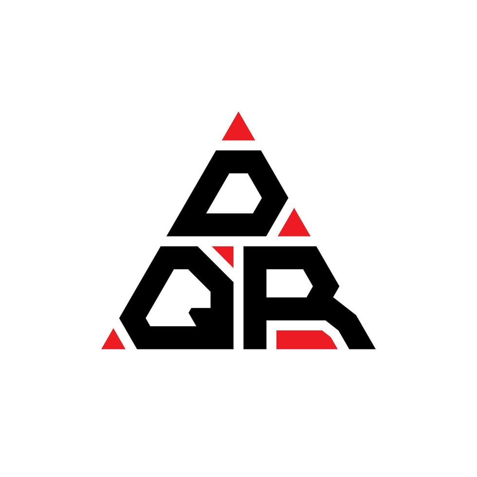 dqr triangel bokstavslogotypdesign med triangelform. dqr triangel logotyp design monogram. dqr triangel vektor logotyp mall med röd färg. dqr triangulär logotyp enkel, elegant och lyxig logotyp.