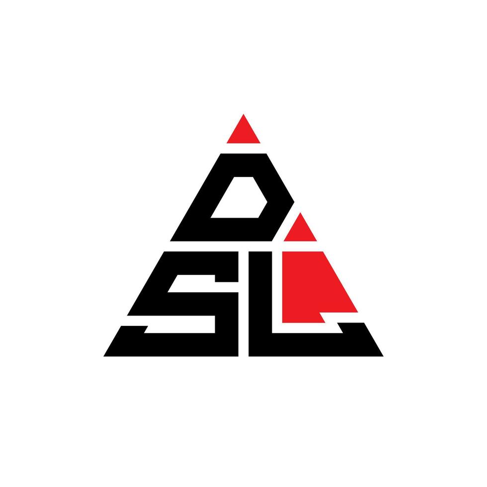 dsl-Dreieck-Buchstaben-Logo-Design mit Dreiecksform. dsl-Dreieck-Logo-Design-Monogramm. dsl-Dreieck-Vektor-Logo-Vorlage mit roter Farbe. dsl dreieckiges logo einfaches, elegantes und luxuriöses logo. vektor