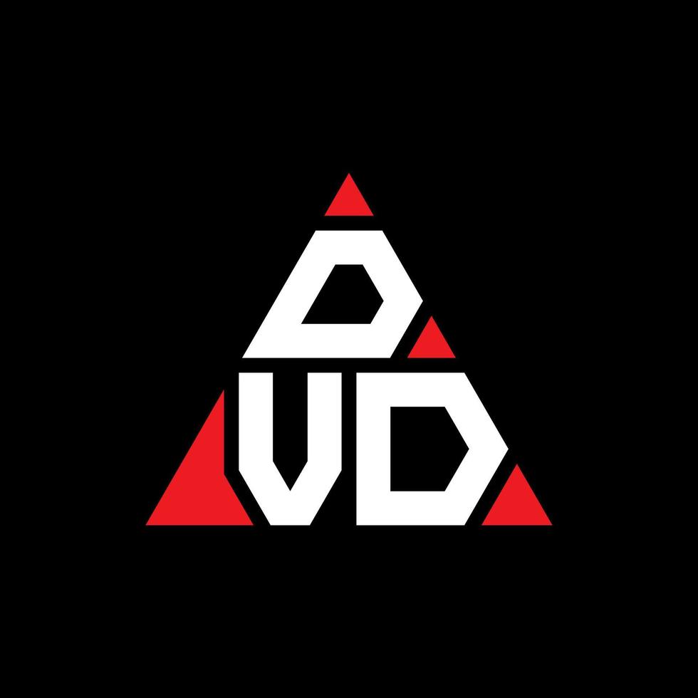 DVD-Dreieck-Buchstaben-Logo-Design mit Dreiecksform. DVD-Dreieck-Logo-Design-Monogramm. DVD-Dreieck-Vektor-Logo-Vorlage mit roter Farbe. DVD dreieckiges Logo einfaches, elegantes und luxuriöses Logo. vektor