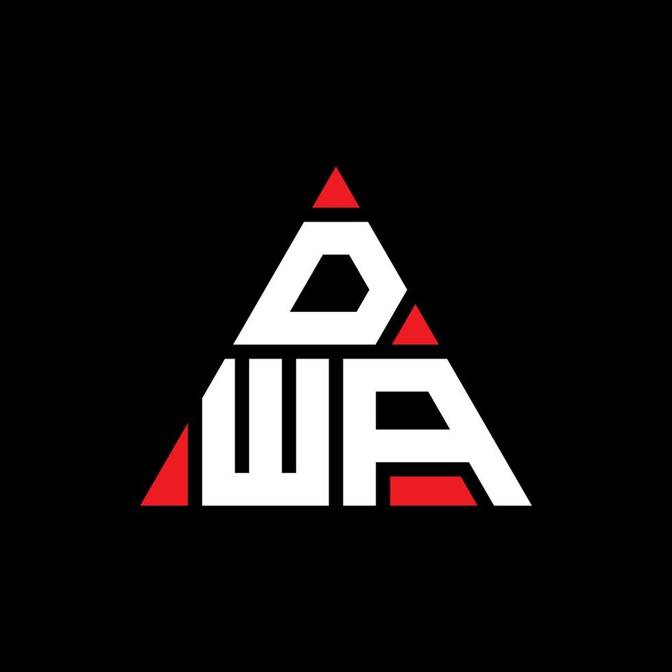 dwa-Dreieck-Buchstaben-Logo-Design mit Dreiecksform. DWA-Dreieck-Logo-Design-Monogramm. DWA-Dreieck-Vektor-Logo-Vorlage mit roter Farbe. dwa dreieckiges Logo einfaches, elegantes und luxuriöses Logo. vektor