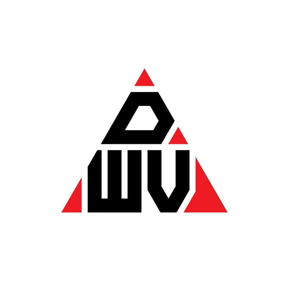dwv triangel bokstavslogotypdesign med triangelform. dwv triangel logotyp design monogram. dwv triangel vektor logotyp mall med röd färg. dwv triangulär logotyp enkel, elegant och lyxig logotyp.