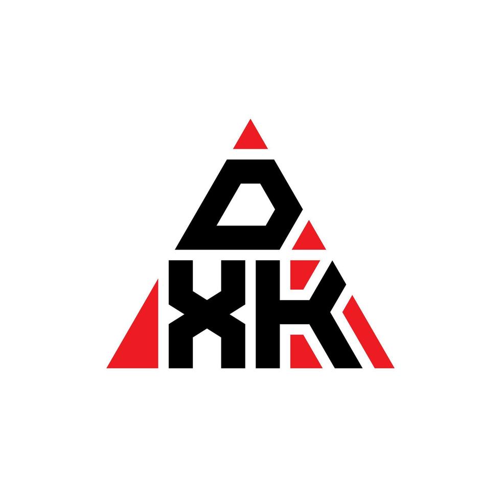 dxk triangel bokstavslogotypdesign med triangelform. dxk triangel logotyp design monogram. dxk triangel vektor logotyp mall med röd färg. dxk triangulär logotyp enkel, elegant och lyxig logotyp.