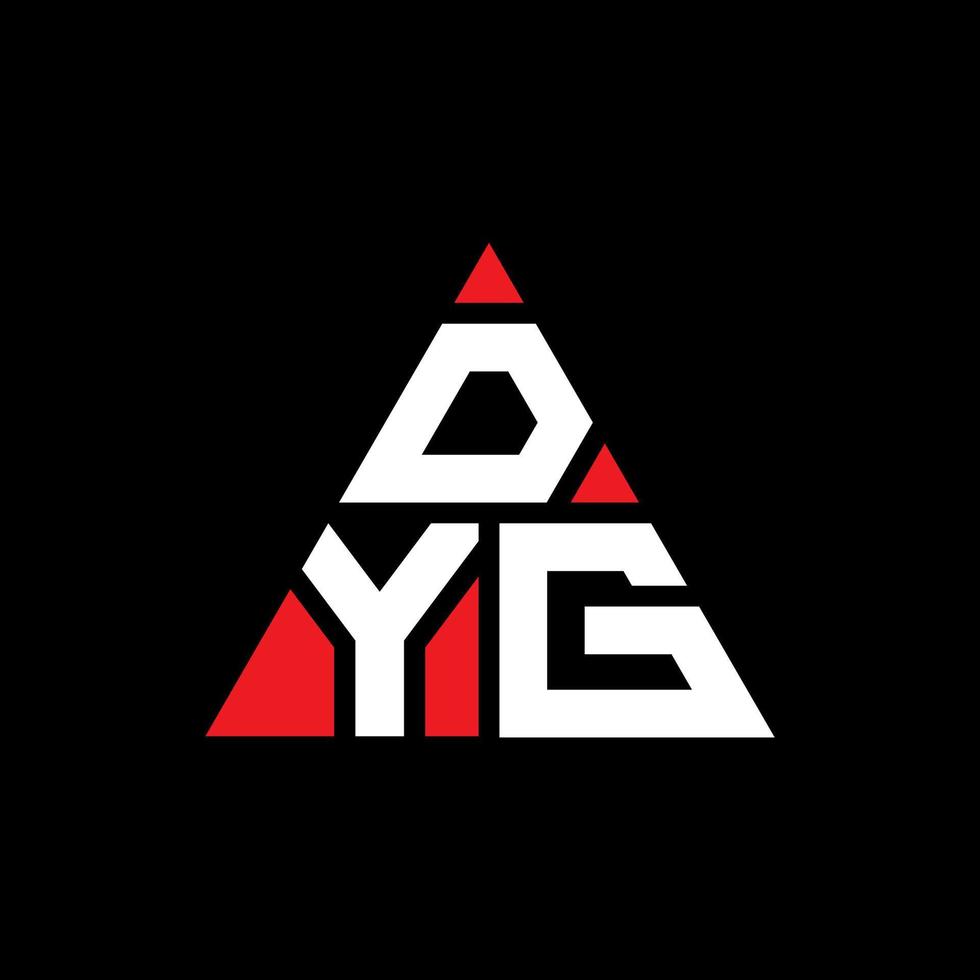 dyg-Dreieck-Buchstaben-Logo-Design mit Dreiecksform. dyg-Dreieck-Logo-Design-Monogramm. dyg-Dreieck-Vektor-Logo-Vorlage mit roter Farbe. dyg dreieckiges Logo einfaches, elegantes und luxuriöses Logo. vektor