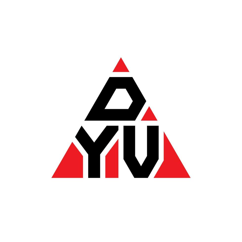 dyv-Dreieck-Buchstaben-Logo-Design mit Dreiecksform. dyv-Dreieck-Logo-Design-Monogramm. dyv-Dreieck-Vektor-Logo-Vorlage mit roter Farbe. dyv dreieckiges Logo einfaches, elegantes und luxuriöses Logo. vektor