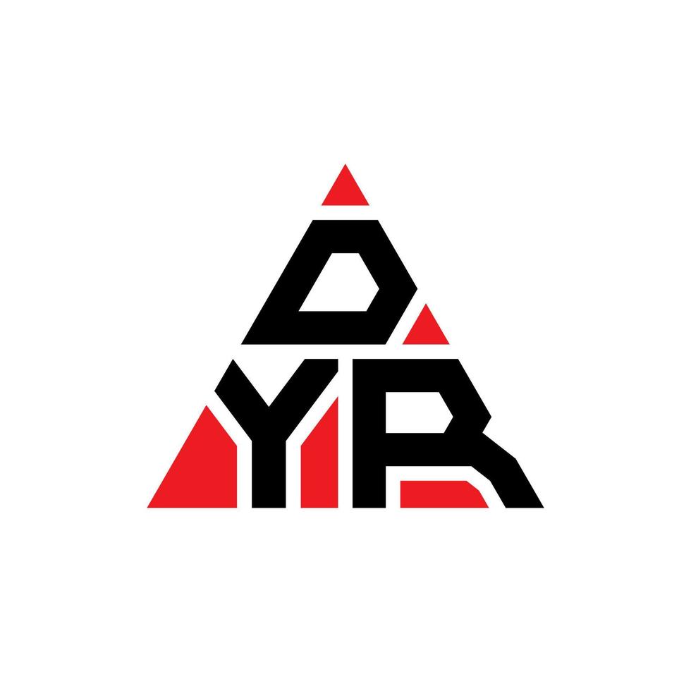 dyr-Dreieck-Buchstaben-Logo-Design mit Dreiecksform. Dyr-Dreieck-Logo-Design-Monogramm. dyr-Dreieck-Vektor-Logo-Vorlage mit roter Farbe. dyr dreieckiges Logo einfaches, elegantes und luxuriöses Logo. vektor