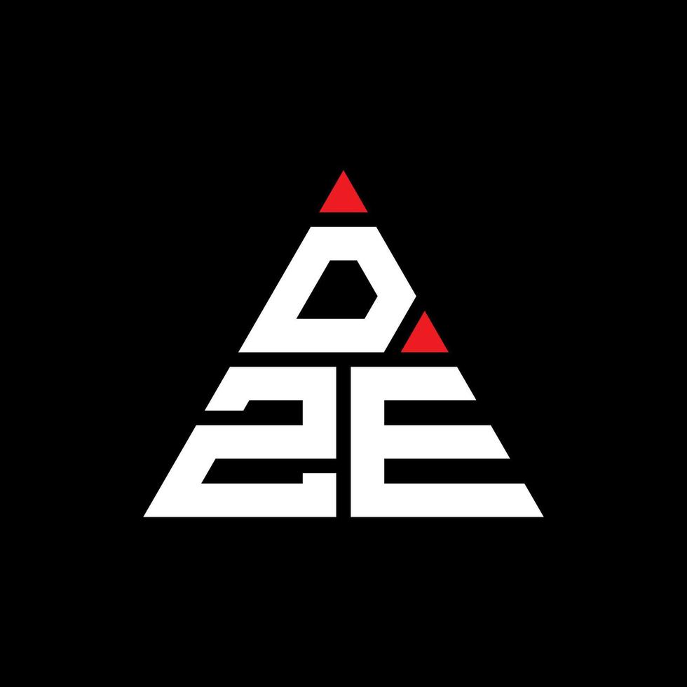 dze triangel bokstavslogotypdesign med triangelform. dze triangel logotyp design monogram. dze triangel vektor logotyp mall med röd färg. dze triangulär logotyp enkel, elegant och lyxig logotyp.