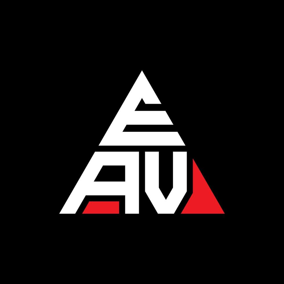 EAV-Dreieck-Buchstaben-Logo-Design mit Dreiecksform. EAV-Dreieck-Logo-Design-Monogramm. EAV-Dreieck-Vektor-Logo-Vorlage mit roter Farbe. eav dreieckiges Logo einfaches, elegantes und luxuriöses Logo. vektor