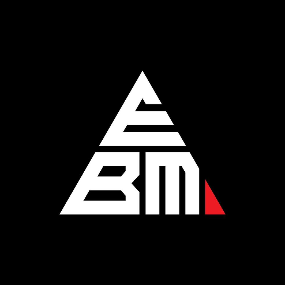 ebm-Dreieck-Buchstaben-Logo-Design mit Dreiecksform. EBM-Dreieck-Logo-Design-Monogramm. ebm-Dreieck-Vektor-Logo-Vorlage mit roter Farbe. ebm dreieckiges Logo einfaches, elegantes und luxuriöses Logo. vektor