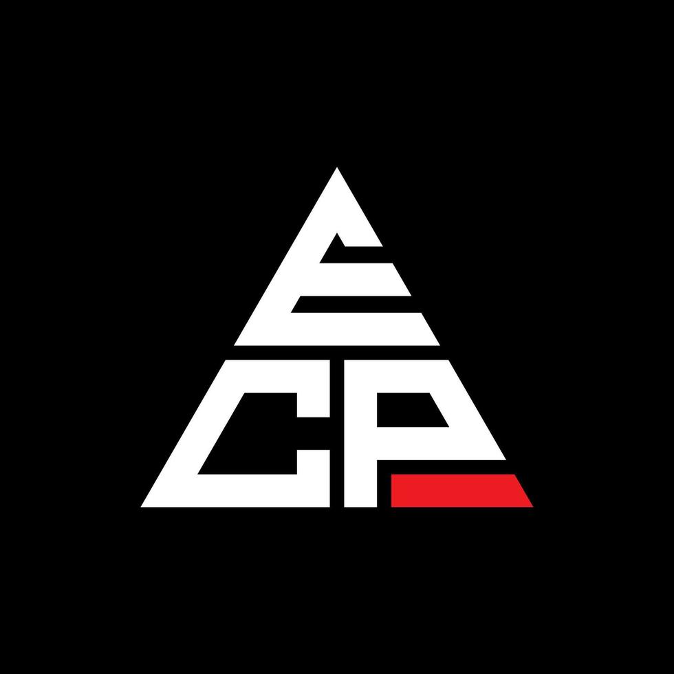 ECP-Dreieck-Buchstaben-Logo-Design mit Dreiecksform. ECP-Dreieck-Logo-Design-Monogramm. ECP-Dreieck-Vektor-Logo-Vorlage mit roter Farbe. ecp dreieckiges logo einfaches, elegantes und luxuriöses logo. vektor