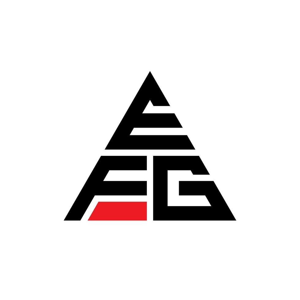 efg-Dreieck-Buchstaben-Logo-Design mit Dreiecksform. EFG-Dreieck-Logo-Design-Monogramm. EFG-Dreieck-Vektor-Logo-Vorlage mit roter Farbe. efg dreieckiges Logo einfaches, elegantes und luxuriöses Logo. vektor