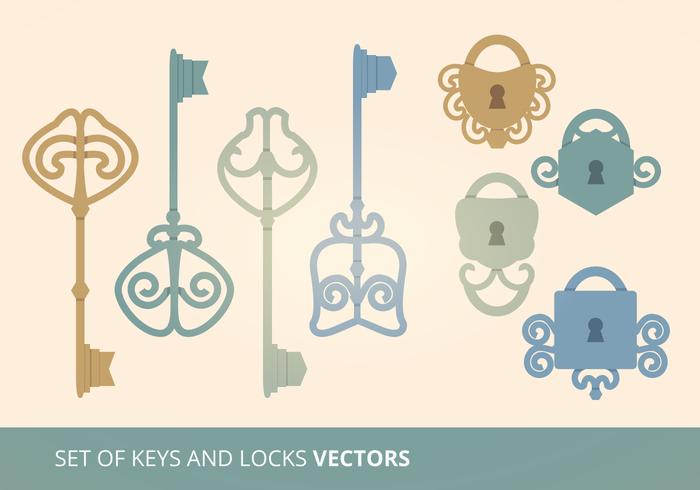 Schlüssel und Schlösser Vektor-Illustration vektor