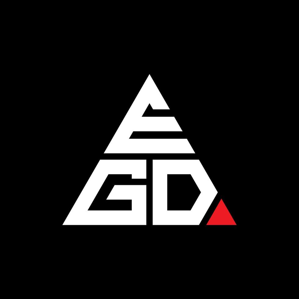 egd triangel bokstavslogotypdesign med triangelform. egd triangel logotyp design monogram. egd triangel vektor logotyp mall med röd färg. egd triangulär logotyp enkel, elegant och lyxig logotyp.