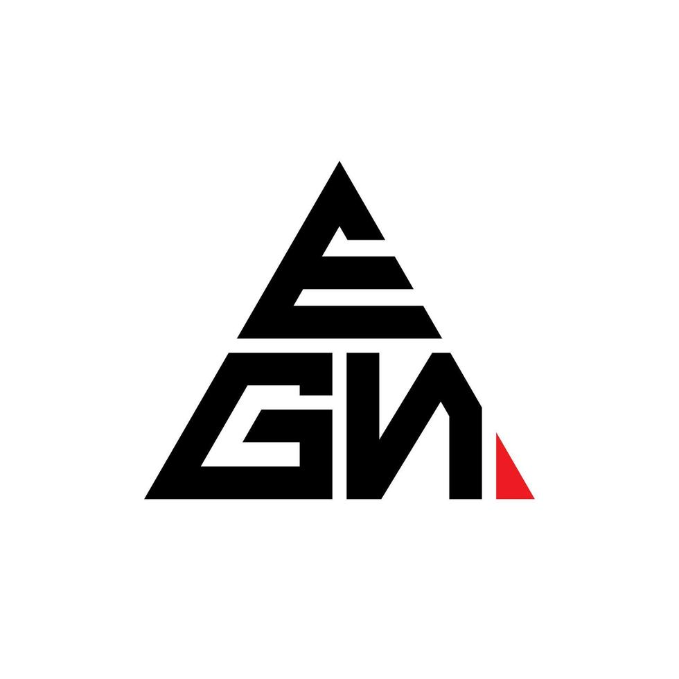 egn Dreiecksbuchstaben-Logo-Design mit Dreiecksform. EGN-Dreieck-Logo-Design-Monogramm. EGN-Dreieck-Vektor-Logo-Vorlage mit roter Farbe. egn dreieckiges Logo einfaches, elegantes und luxuriöses Logo. vektor