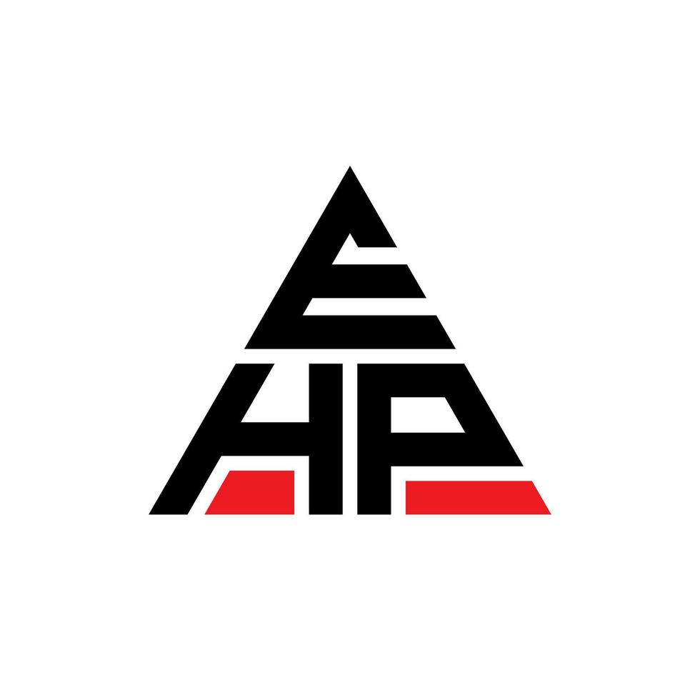 ehp-Dreieck-Buchstaben-Logo-Design mit Dreiecksform. ehp-Dreieck-Logo-Design-Monogramm. ehp-Dreieck-Vektor-Logo-Vorlage mit roter Farbe. ehp dreieckiges Logo einfaches, elegantes und luxuriöses Logo. vektor