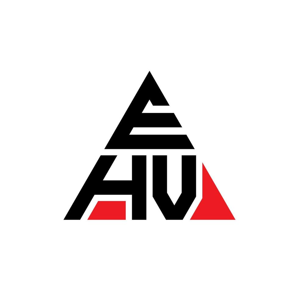 ehv-Dreieck-Buchstaben-Logo-Design mit Dreiecksform. ehv-Dreieck-Logo-Design-Monogramm. ehv-Dreieck-Vektor-Logo-Vorlage mit roter Farbe. ehv dreieckiges Logo einfaches, elegantes und luxuriöses Logo. vektor