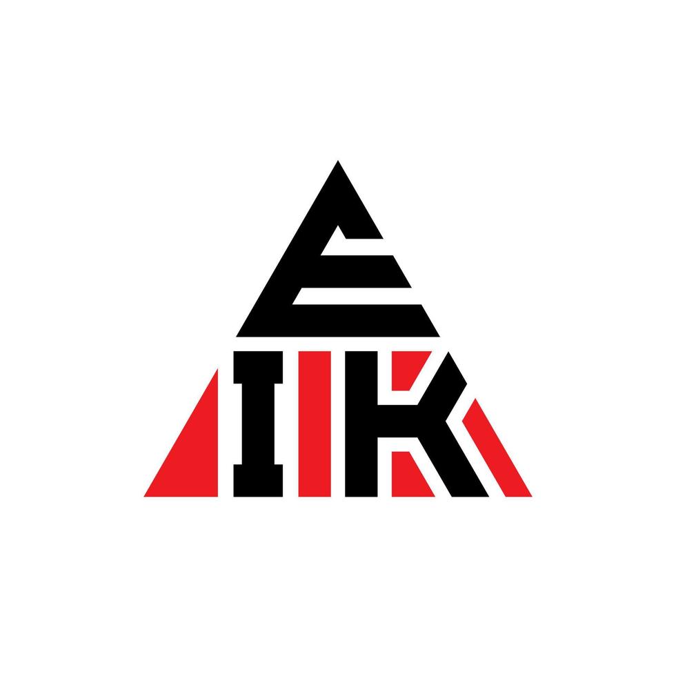 Eik-Dreieck-Buchstaben-Logo-Design mit Dreiecksform. Eik-Dreieck-Logo-Design-Monogramm. Eik-Dreieck-Vektor-Logo-Vorlage mit roter Farbe. eik dreieckiges Logo einfaches, elegantes und luxuriöses Logo. vektor