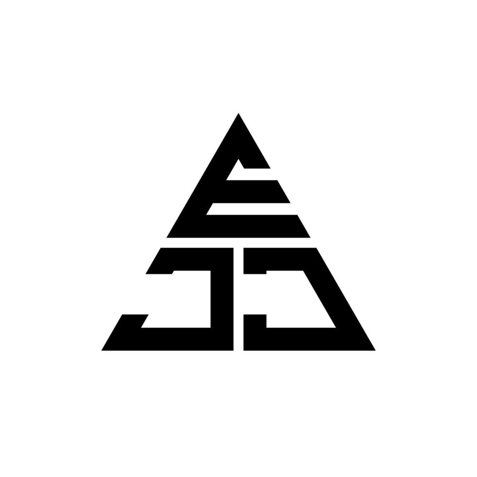 ejj triangel bokstavslogotypdesign med triangelform. ejj triangel logotyp design monogram. ejj triangel vektor logotyp mall med röd färg. ejj triangulär logotyp enkel, elegant och lyxig logotyp.