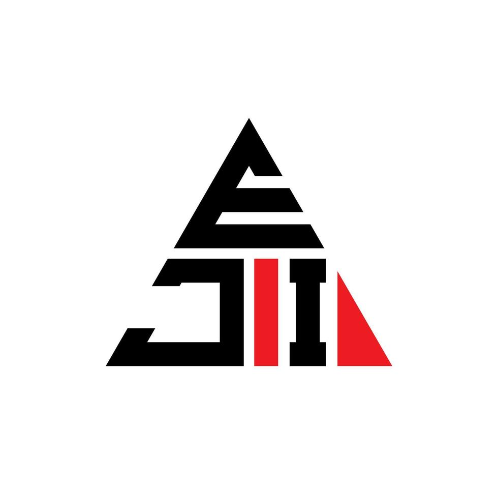 eji triangel bokstavslogotypdesign med triangelform. eji triangel logotyp design monogram. eji triangel vektor logotyp mall med röd färg. eji triangulär logotyp enkel, elegant och lyxig logotyp.