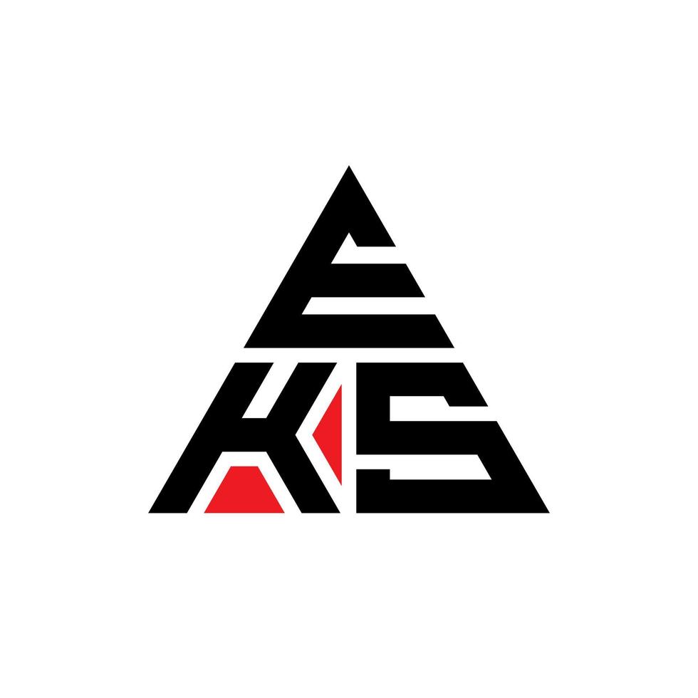 eks-Dreieck-Buchstaben-Logo-Design mit Dreiecksform. eks-Dreieck-Logo-Design-Monogramm. eks-Dreieck-Vektor-Logo-Vorlage mit roter Farbe. eks dreieckiges Logo einfaches, elegantes und luxuriöses Logo. vektor