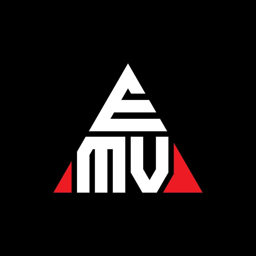 EMV-Dreieck-Buchstaben-Logo-Design mit Dreiecksform. emv-Dreieck-Logo-Design-Monogramm. EMV-Dreieck-Vektor-Logo-Vorlage mit roter Farbe. emv dreieckiges Logo einfaches, elegantes und luxuriöses Logo. vektor
