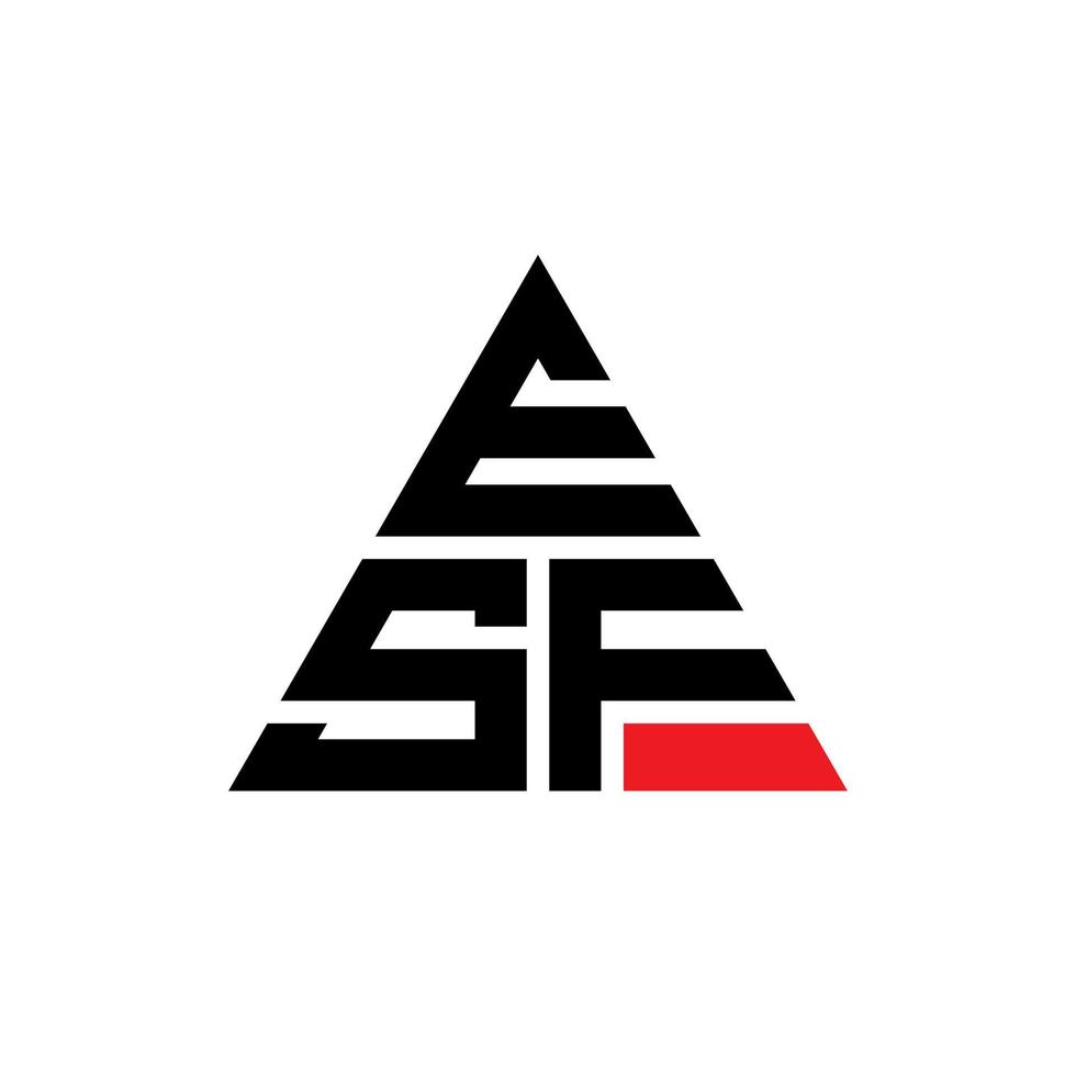esf triangel bokstavslogotypdesign med triangelform. esf triangel logotyp design monogram. ESF triangel vektor logotyp mall med röd färg. esf triangulär logotyp enkel, elegant och lyxig logotyp.