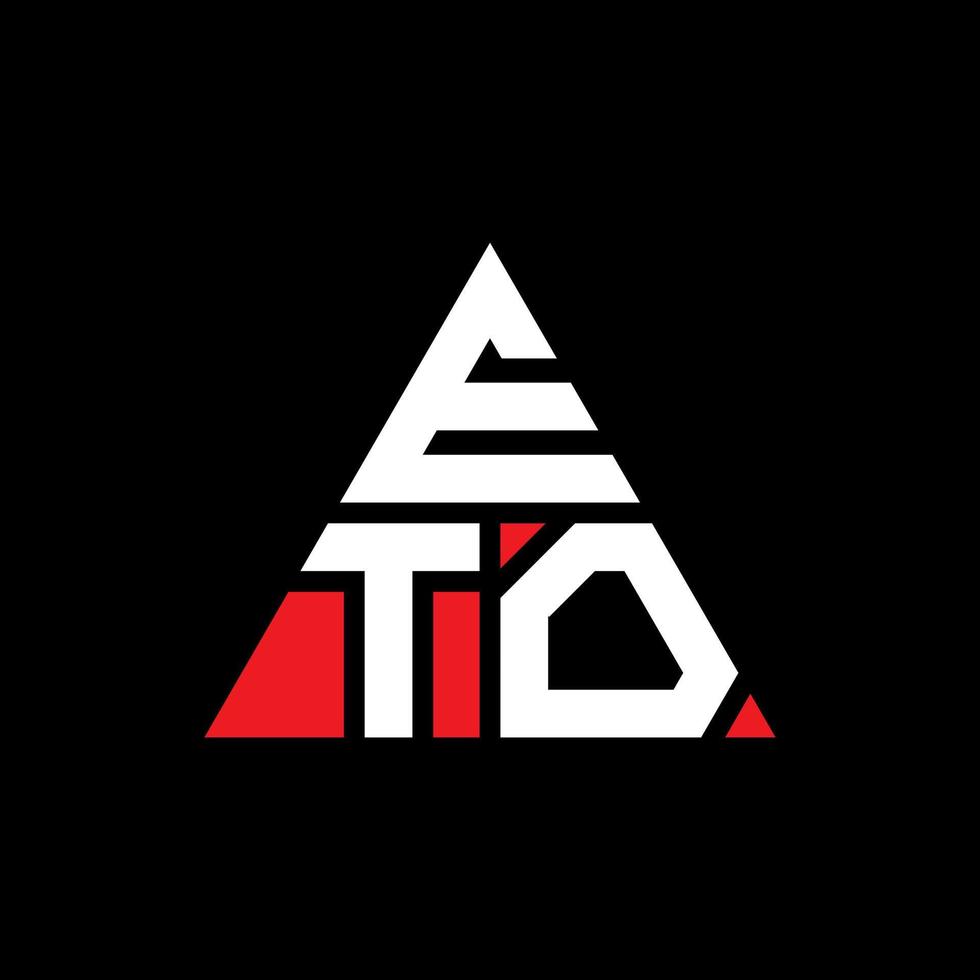 eto triangel bokstavslogotypdesign med triangelform. eto triangel logotyp design monogram. eto triangel vektor logotyp mall med röd färg. eto triangulär logotyp enkel, elegant och lyxig logotyp.