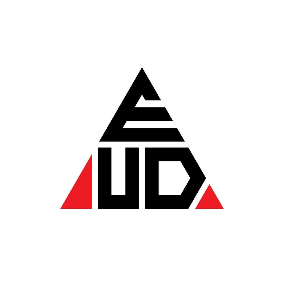 Eud-Dreieck-Buchstaben-Logo-Design mit Dreiecksform. EUD-Dreieck-Logo-Design-Monogramm. EUD-Dreieck-Vektor-Logo-Vorlage mit roter Farbe. eud dreieckiges logo einfaches, elegantes und luxuriöses logo. vektor