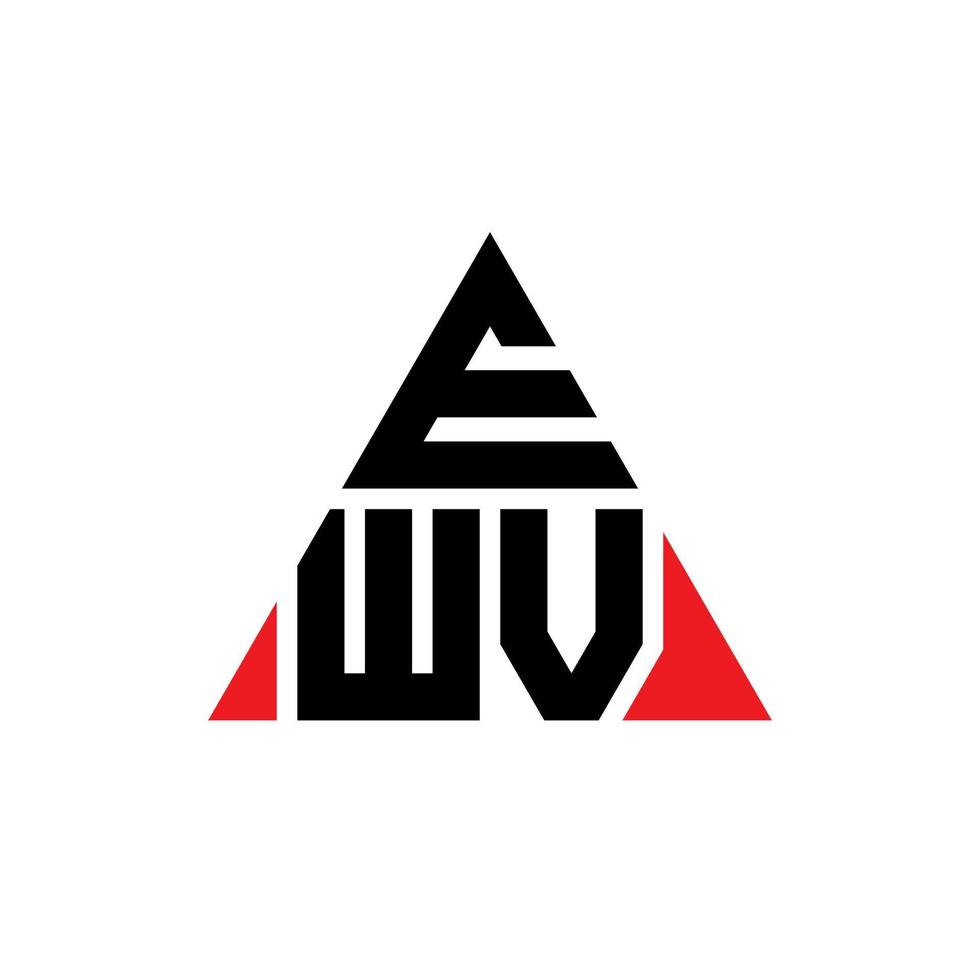 ewv-Dreieck-Buchstaben-Logo-Design mit Dreiecksform. ewv-Dreieck-Logo-Design-Monogramm. ewv-Dreieck-Vektor-Logo-Vorlage mit roter Farbe. ewv dreieckiges Logo einfaches, elegantes und luxuriöses Logo. vektor