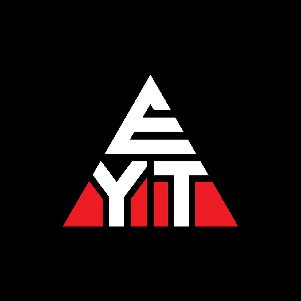 Eyt triangel bokstavslogotypdesign med triangelform. eyt triangel logotyp design monogram. Eyt triangel vektor logotyp mall med röd färg. eyt trekantig logotyp enkel, elegant och lyxig logotyp.