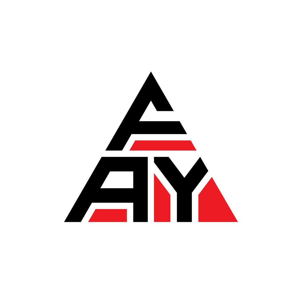 Fay-Dreieck-Buchstaben-Logo-Design mit Dreiecksform. Fay-Dreieck-Logo-Design-Monogramm. Fay-Dreieck-Vektor-Logo-Vorlage mit roter Farbe. fay dreieckiges logo einfaches, elegantes und luxuriöses logo. vektor