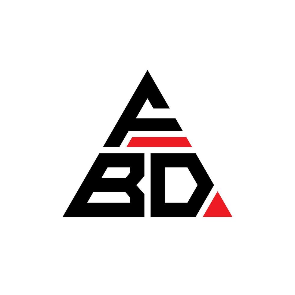 fbd-Dreieck-Buchstaben-Logo-Design mit Dreiecksform. fbd-Dreieck-Logo-Design-Monogramm. fbd-Dreieck-Vektor-Logo-Vorlage mit roter Farbe. fbd dreieckiges Logo einfaches, elegantes und luxuriöses Logo. vektor