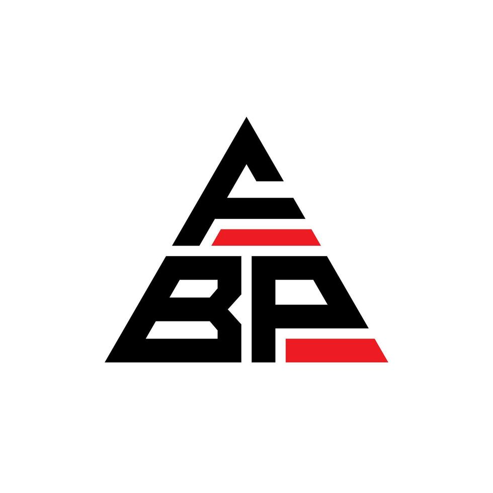 fbp-Dreieck-Buchstaben-Logo-Design mit Dreiecksform. fbp-Dreieck-Logo-Design-Monogramm. fbp-Dreieck-Vektor-Logo-Vorlage mit roter Farbe. fbp dreieckiges Logo einfaches, elegantes und luxuriöses Logo. vektor