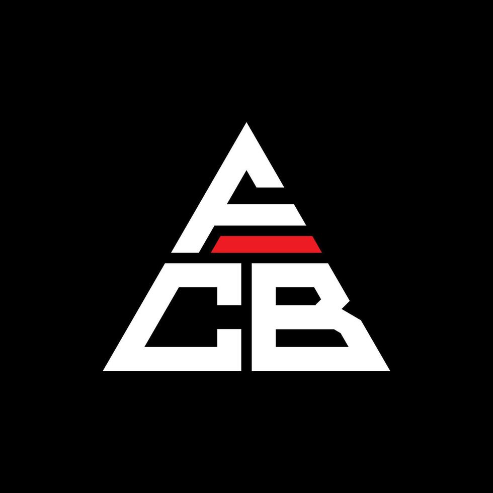 FCB-Dreieck-Buchstaben-Logo-Design mit Dreiecksform. FCB-Dreieck-Logo-Design-Monogramm. FCB-Dreieck-Vektor-Logo-Vorlage mit roter Farbe. fcb dreieckiges logo einfaches, elegantes und luxuriöses logo. vektor