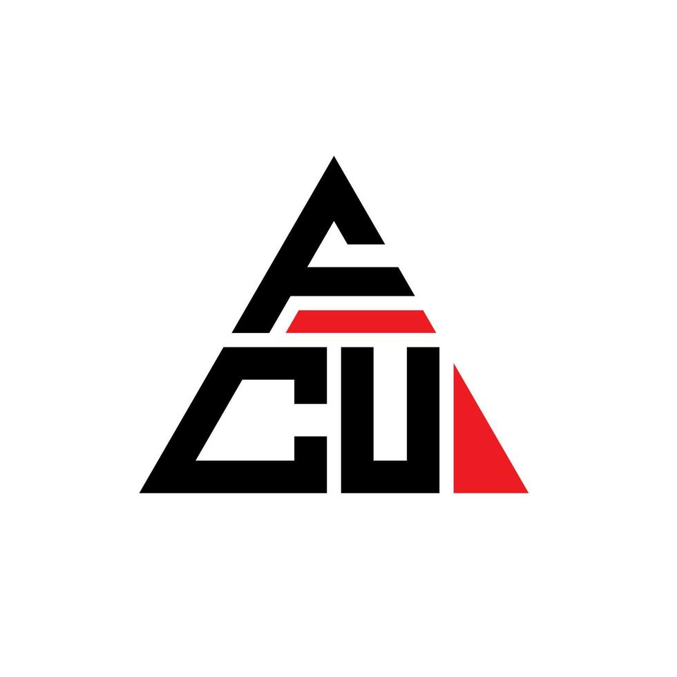 fcu-Dreieck-Buchstaben-Logo-Design mit Dreiecksform. fcu-Dreieck-Logo-Design-Monogramm. fcu-Dreieck-Vektor-Logo-Vorlage mit roter Farbe. fcu dreieckiges Logo einfaches, elegantes und luxuriöses Logo. vektor