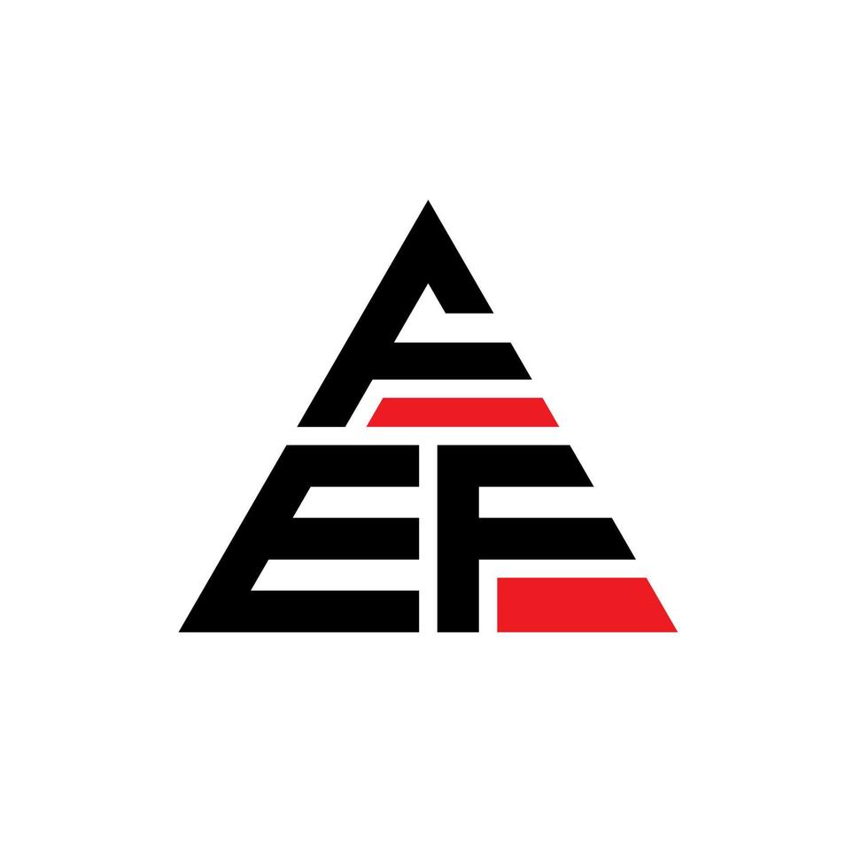 fef triangel bokstavslogotypdesign med triangelform. fef triangel logotyp design monogram. fef triangel vektor logotyp mall med röd färg. fef trekantig logotyp enkel, elegant och lyxig logotyp.