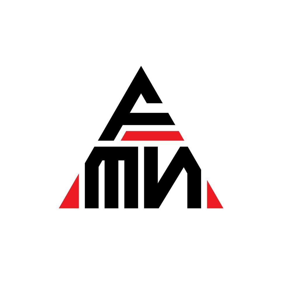 fmn-Dreieck-Buchstaben-Logo-Design mit Dreiecksform. FMN-Dreieck-Logo-Design-Monogramm. fmn-Dreieck-Vektor-Logo-Vorlage mit roter Farbe. fmn dreieckiges Logo einfaches, elegantes und luxuriöses Logo. vektor