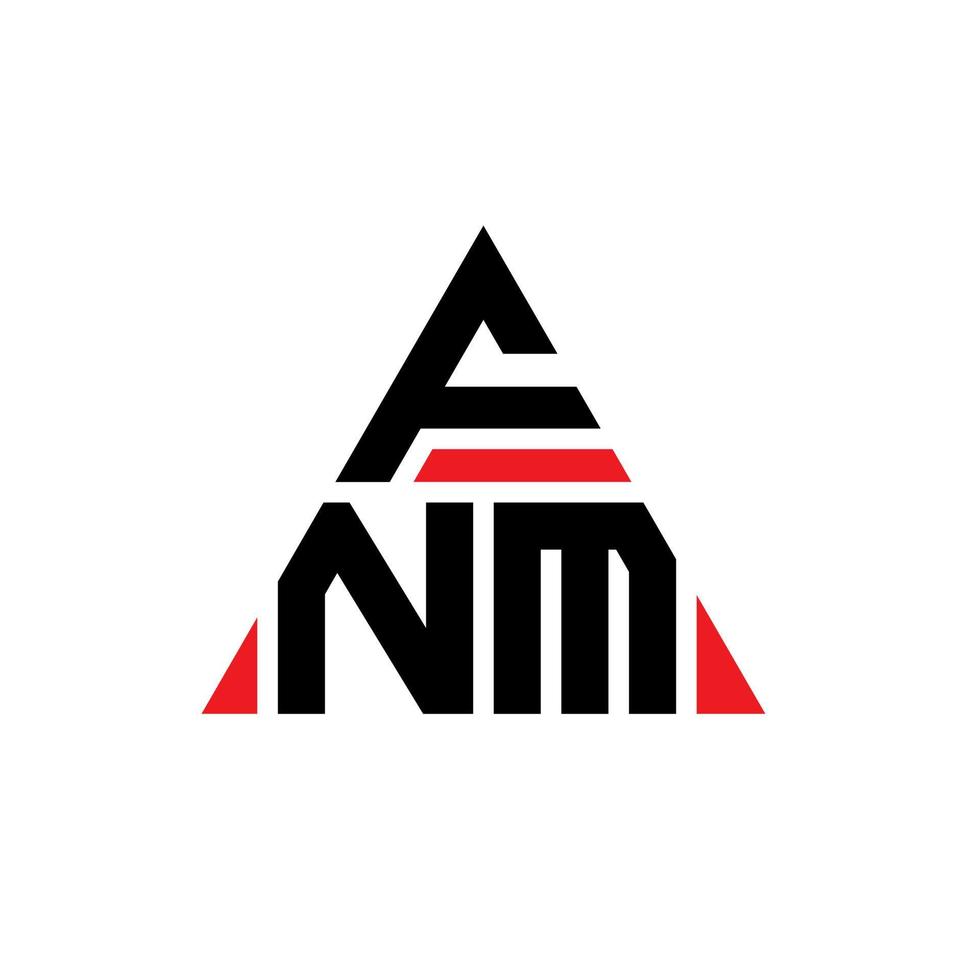 fnm-Dreieck-Buchstaben-Logo-Design mit Dreiecksform. fnm-Dreieck-Logo-Design-Monogramm. fnm-Dreieck-Vektor-Logo-Vorlage mit roter Farbe. fnm dreieckiges Logo einfaches, elegantes und luxuriöses Logo. vektor