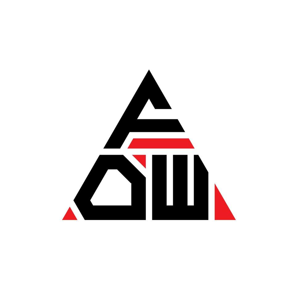 Logo-Design mit fow-Dreiecksbuchstaben und Dreiecksform. Fow-Dreieck-Logo-Design-Monogramm. Fow-Dreieck-Vektor-Logo-Vorlage mit roter Farbe. fow dreieckiges Logo einfaches, elegantes und luxuriöses Logo. vektor
