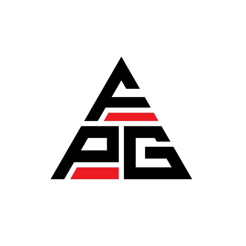 fpg-Dreieck-Buchstaben-Logo-Design mit Dreiecksform. fpg-Dreieck-Logo-Design-Monogramm. fpg-Dreieck-Vektor-Logo-Vorlage mit roter Farbe. fpg dreieckiges Logo einfaches, elegantes und luxuriöses Logo. vektor