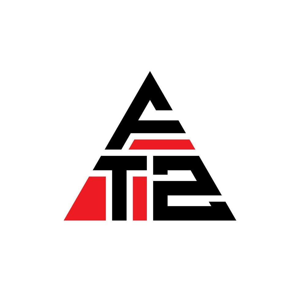 ftz triangel bokstavslogotypdesign med triangelform. ftz triangel logotyp design monogram. ftz triangel vektor logotyp mall med röd färg. ftz triangulär logotyp enkel, elegant och lyxig logotyp.