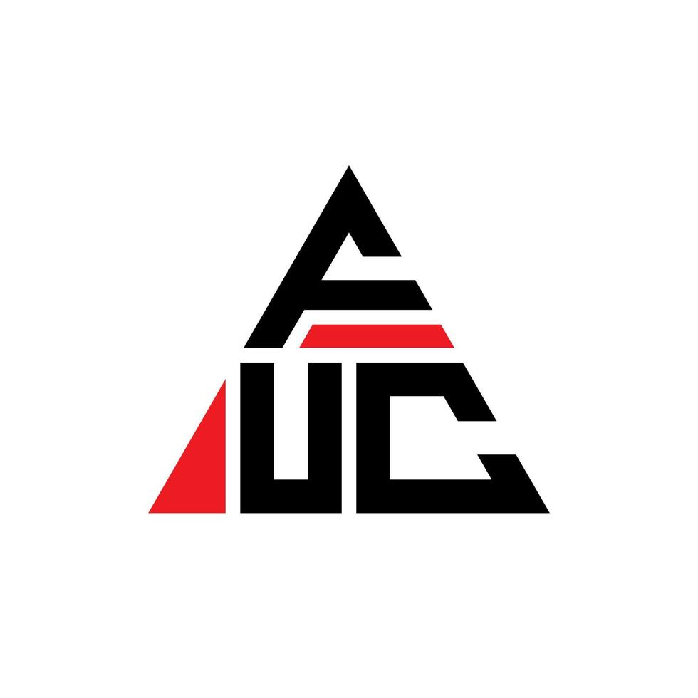 fuc triangel bokstavslogotypdesign med triangelform. fuc triangel logotyp design monogram. fuc triangel vektor logotyp mall med röd färg. fuc triangulär logotyp enkel, elegant och lyxig logotyp.