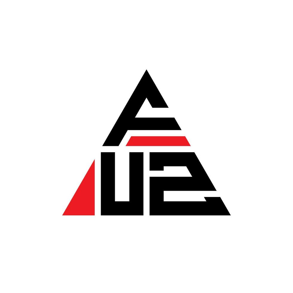 fuz triangel bokstavslogotypdesign med triangelform. fuz triangel logotyp design monogram. fuz triangel vektor logotyp mall med röd färg. fuz triangulär logotyp enkel, elegant och lyxig logotyp.