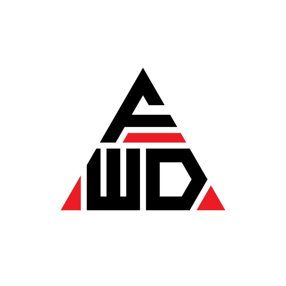 fwd triangel bokstavslogotypdesign med triangelform. fwd triangel logotyp design monogram. fwd triangel vektor logotyp mall med röd färg. fwd triangulär logotyp enkel, elegant och lyxig logotyp.