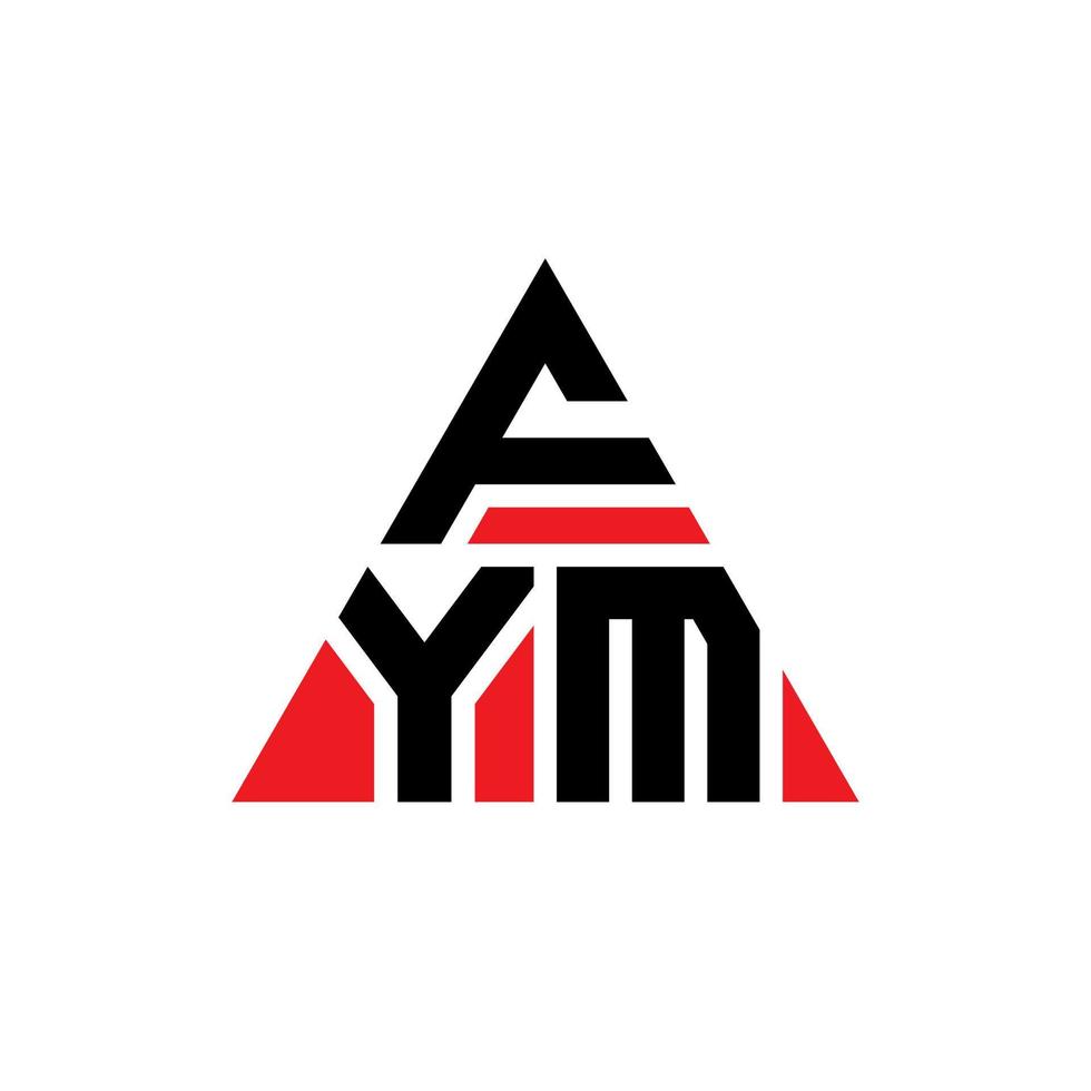 fym Dreiecksbuchstaben-Logo-Design mit Dreiecksform. fym-Dreieck-Logo-Design-Monogramm. fym-Dreieck-Vektor-Logo-Vorlage mit roter Farbe. fym dreieckiges Logo einfaches, elegantes und luxuriöses Logo. vektor